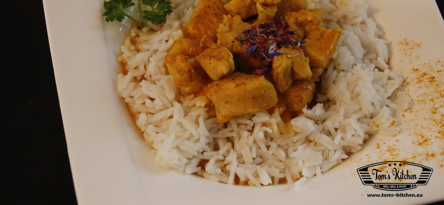 Thai-Curry mit Mandarinen und Basmati-Reis