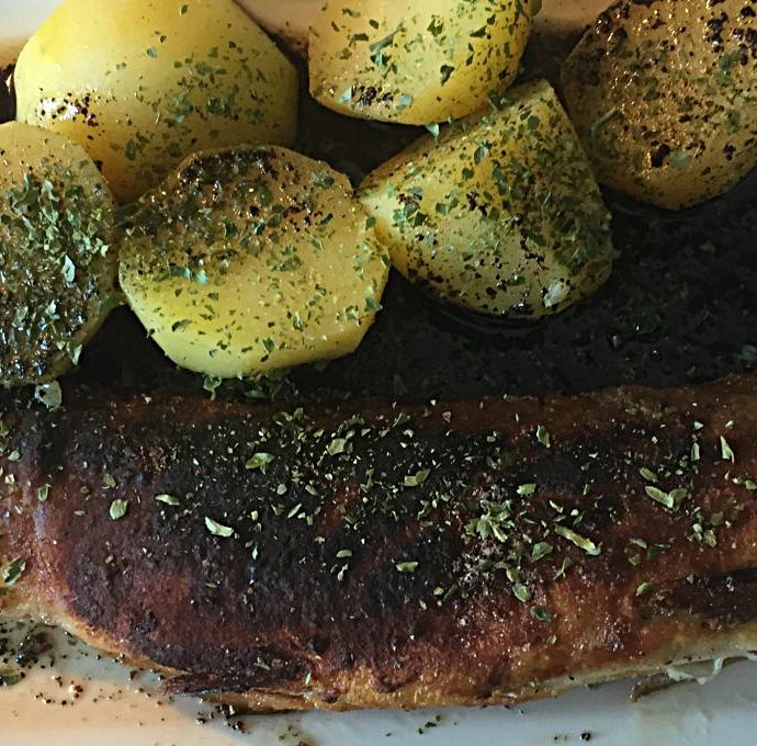 Forelle gebraten